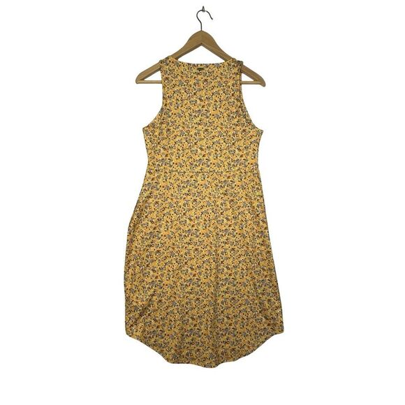 PRANA EMERALD LAKE DRESS Yellow Floral Print Size Medium - Picture 9 of 16